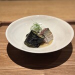 日本料理FUJI - 焼津産泳がせ活〆鯖のオイル蒸し鯖味噌風