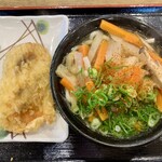 セルフうどん なりや本店 - しっぽく小とジャンボ鳥天。