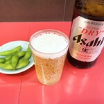 中華麺店 喜楽 - 瓶ビール(枝豆付き)
