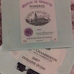 Le Sarment D’or - エチケット頂きました。3本目:ｼｬﾄｰ・ﾗ・ｳﾞｧｲｵﾚｯﾄ2005年