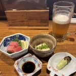 お食事処とき里 平戸店 - いい夜セット写真1　この値段で生ビール2杯も飲める