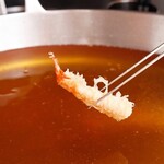 天富良 天露 - 車海老の天ぷら