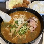 来来亭 - カレーラーメン　カキフライ定食セット