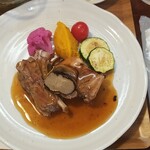 キッチン ブルー グローブ - 上から、ソースが多いですね？