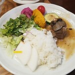 キッチン ブルー グローブ - ご飯にソースを吸わせて、減らしました