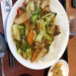 梅蘭 - 豚バラ肉かけご飯セットランチ