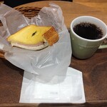 フォレスティカフェ - クロックムッシュ(ハーフ)＋ブレンドコーヒー