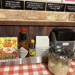 スパゲッティーのパンチョ - テーブルの調味料達