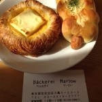 Backerei Marlow - クリームチーズデニッシュ＆カレーウィンナーぱん