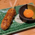 Sushi To Yakitori Daichi - こだわりの手ごねつくね(月見)