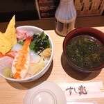 Tsukiji Sushichou - まかない丼（みそ汁付き）
