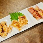 万両 - テツ３種盛り（しま腸、丸腸、コテツ）