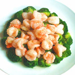 青山一品 - エビとブロッコリ炒め