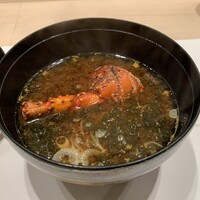 新宿 鮨 よこ田 - 伊勢海老の赤だし