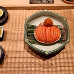 伯雲 - 浜坂のセイコ蟹の面詰め 酢橘を絞って蟹酢か蟹味噌醬油で