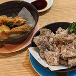 寿司虎 - 皮せんべいと、マグロ竜田揚げ