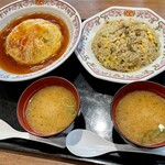 Gyouza No Oushou - 天津飯、炒飯、味噌汁