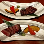 炙りダイニング ろばた焼き たる平 - 毎回臭みのある大麦牛のイチボ