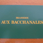 AUX BACCHANALES - もらったカード。