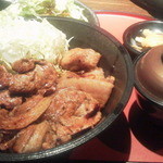 駿河 - 2013.11.18  定番豚丼定食☆　120g  ご飯350g 　800円＋150円