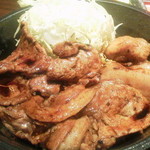 駿河 - 2013.11.18  定番豚丼アップ☆　120gだがボリュームあった