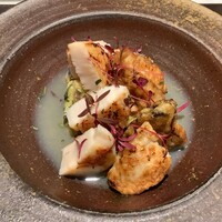 Lien - 北海道産帆立と牡蠣のソテー　アサリのジュ