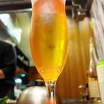 ステーキ青ひげ - 琥珀色に輝く『エビス樽生』の生ビールです(o^^o)