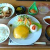 レストラン オタイコ -  越前ＴＯＦＵバーグ Ｗチーズ ＋ ミニおろしそば