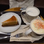 STARBUCKS COFFEE - ストロベリーメリークリームティーラテ、ジョイフルメロディーティーラテ、ニューヨークチーズケーキ