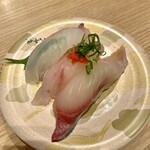Michinokukai Senzushi Yachiyo - 白身3種盛り(シマアジ、ヒラメ、真鯛)　494円