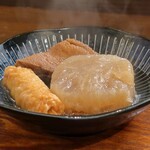桶家乃隠居 - 大根、ごぼ天、厚揚げ