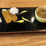 うなぎ亭 友栄 - 珍味3点1,800円
      手作りからすみ、礼文島の塩うに、海士町のこのわた