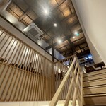 Saryo Bakery  - Stairs leading to the second floor with a high ceiling