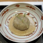美味いもん屋 わ多なべ - いわきカリスマ農家の里芋の餅、ポルチーニソース