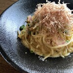 NOVO style carbonara with bonito flakes