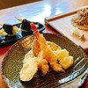 蕎麦切り大城 - 料理写真:天ぷら盛り合わせ、天むす、もりそば