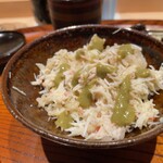 おにく 花柳 - 蟹ごはん(味噌がけ)