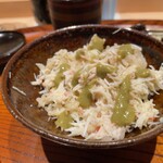 おにく 花柳 - 蟹ごはん(味噌がけ)