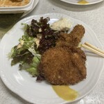 ゆたか食堂 - ヒレカツ＆牡蠣フライ×3
