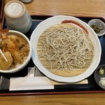 亀八庵 - 小天丼とせいろのセット