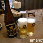 Marumi Shouten - まずはビールで喉を潤す