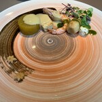 ryu no hige - 焼物　鰤大根　天使のエビ　モッツァレラ