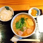 だいにんぐ　ゆみ屋 - 和風だしの鶏だんごラーメンセット　１０００円