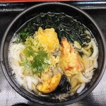 うどん万福 - 野菜天うどん温