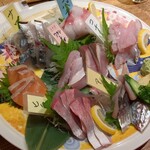 海鮮山 - 刺身７点盛り 半額の1,350円