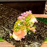 四季彩ダイニング　春 - ●長崎県産マグロの突先（首の付け根）の手巻き これも前回頂きひっくり返りそうになった旨さ♬