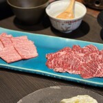 すみび焼肉　Da-Wa - 上ロース2,000円と特選ハラミ2,500円　上ロースはハネシタという部位でした。　どちらも美味しいです。