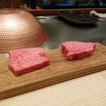 京風鉄板 はせ川 - 黒毛和牛二種　フィレ／サーロイン