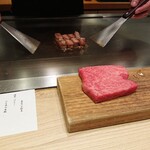 京風鉄板 はせ川 - フィレをレアで