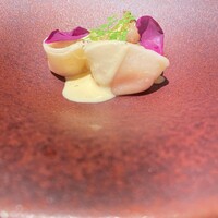 BUCHI - 島人参のトルテッリと自家製ハムのキャラメルリゼ　
                    北坂養鶏場さくらたまごのカルボナーラソース
